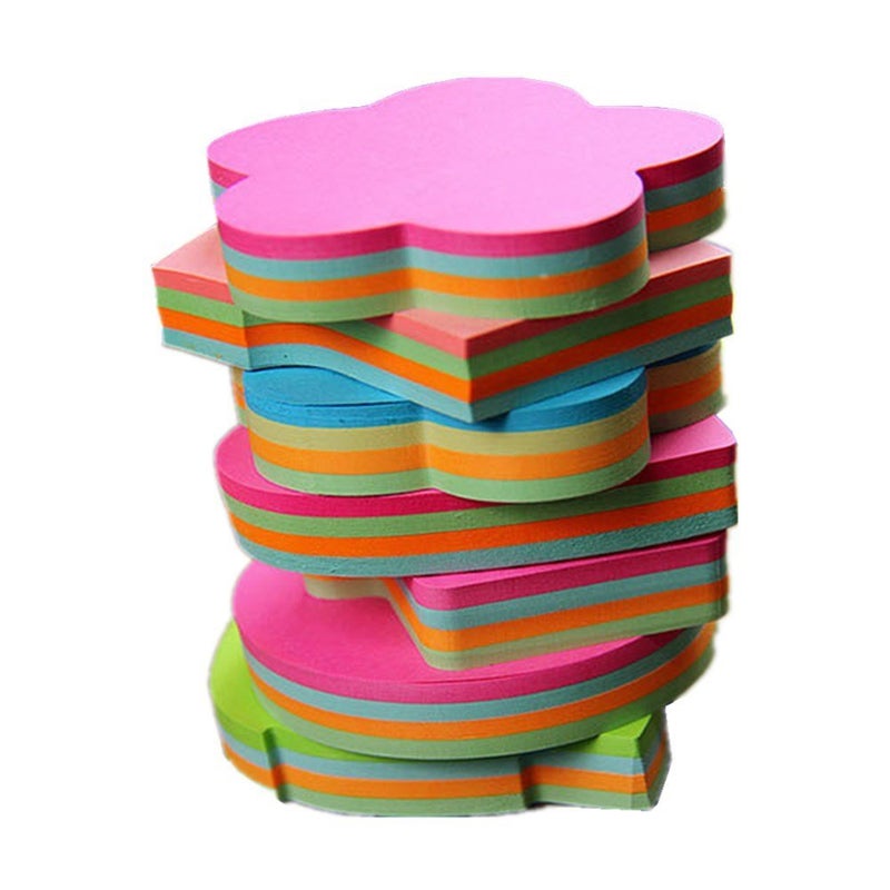 Funny live 6 Pads Creative Sticky Notes 3x3 Self-Stick Notes for Home, Office,100 Sheets/Pad, 'Butterflie', 'Clothe', 'Heart', 'Leaves', 'Apple', 'Strawberry', 'Bear', 'Plum Flower',etc. Shapes Random - Image 1
